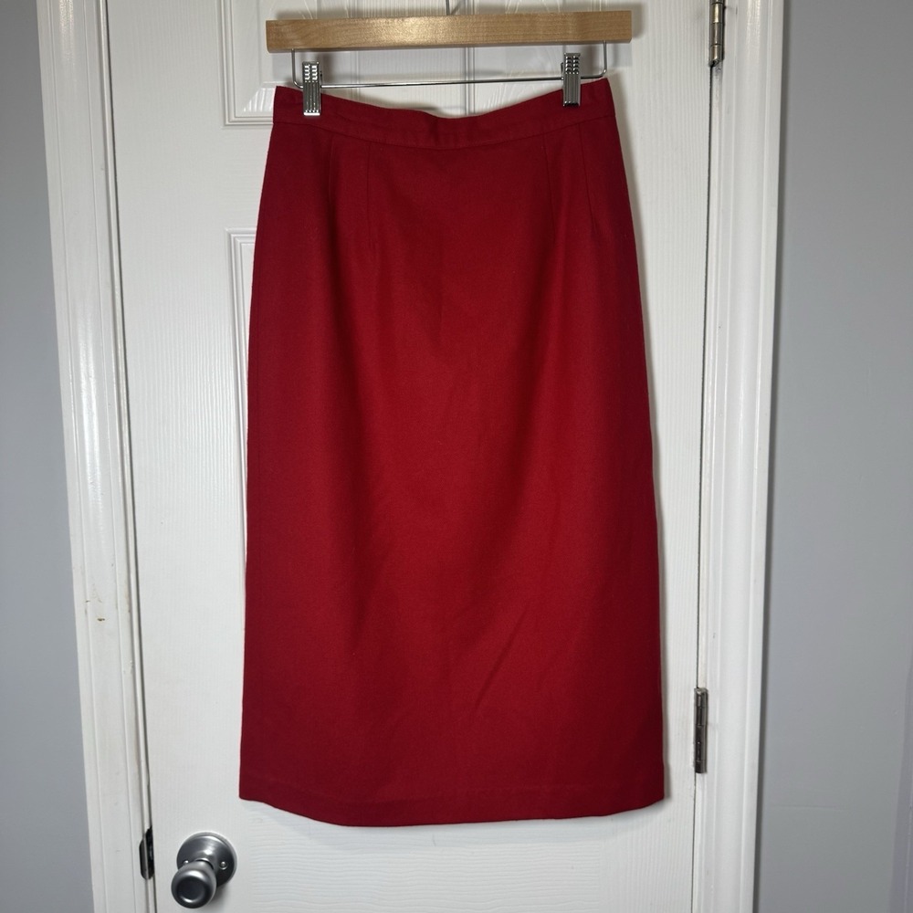Camden‎ Classics Vintage Women's Skirt Size 10 Red Midi Pencil Straight Wool
